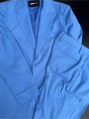 Fashion Nova Men's Sky Blue Two-Piece Suit Blazer & Trousers